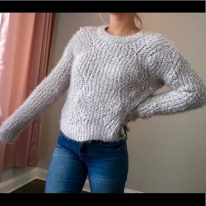 Grey fuzzy sweater